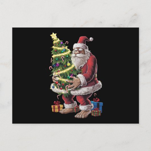 Cartes Pour Fêtes Annuelles Bigfoot Noël Arbre Lumières Noël Sasquatatch Amour (Devant)