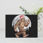 Cartes Pour Fêtes Annuelles Bigfoot Père Noël Christmas Tree Lights Xmas Sasqu (Debout devant)