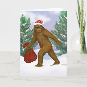 Cartes Pour Fêtes Annuelles Bigfoot Santa Holiday Greeting Card