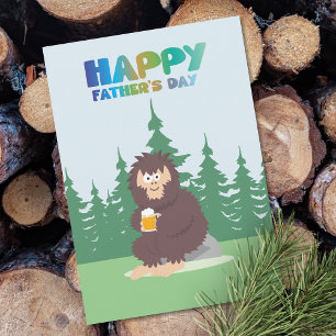 Cartes Pour Fêtes Annuelles Bigfoot Sasquatch Fête des pères Appartement de va