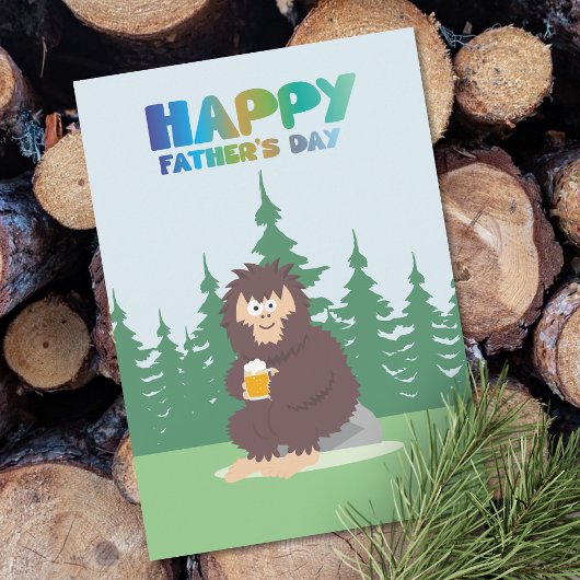 Cartes Pour Fêtes Annuelles Bigfoot Sasquatch Fête des pères Appartement de va