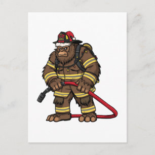 Cartes Pour Fêtes Annuelles Bigfoot Sasquatch Pompier Noël 2026