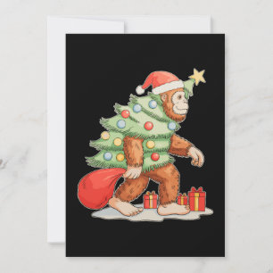 Cartes Pour Fêtes Annuelles Bigfoot Sasquatch Sapin de Noël Xmas Lumières
