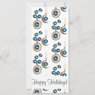 Cartes Pour Fêtes Annuelles Bijoux de Noël Arbre bleu noir brillant Lune