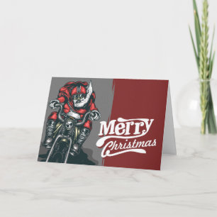 Cartes Pour Fêtes Annuelles Biker Santa Christmas Greeting Card