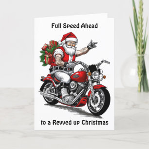 Cartes Pour Fêtes Annuelles Biker Santa Claus