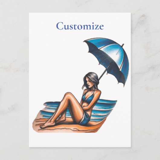 Cartes Pour Fêtes Annuelles Bikini Girl Beach Napping Thunder_Cove (Devant)
