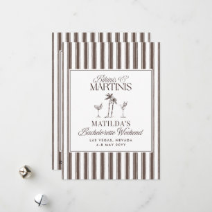 Cartes Pour Fêtes Annuelles Bikinis et martinis Élégante bachelorette vintage