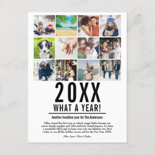 Cartes Pour Fêtes Annuelles Bilan De L'Année 12 Photo Collage De Noël Moderne
