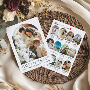 Cartes Pour Fêtes Annuelles Bilan de l'année Collage de photos de famille en f