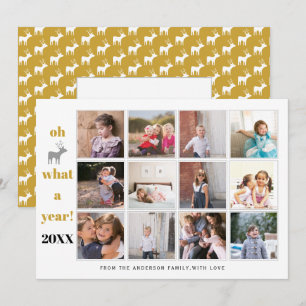 Cartes Pour Fêtes Annuelles Bilan de l'année Oh cerf quelle année photo en or