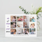 Cartes Pour Fêtes Annuelles Bilan de l'année Oh cerf quelle année photo violet (Debout devant)