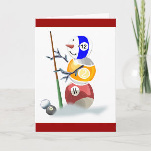 Cartes Pour Fêtes Annuelles Billiard Ball Snowman Noël
