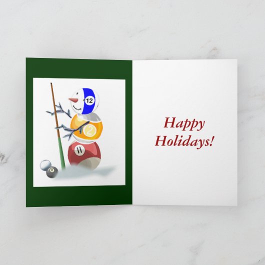 Cartes Pour Fêtes Annuelles Billiard Ball Snowman Noël (Intérieur)