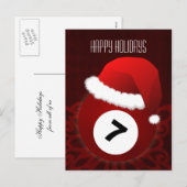 Cartes Pour Fêtes Annuelles billiard player Salutation de vacances (Devant / Derrière)