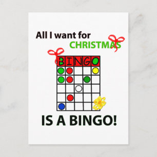 Cartes Pour Fêtes Annuelles BINGO Je veux un bingo pour Noël