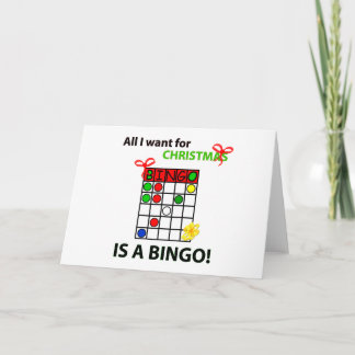 Cartes Pour Fêtes Annuelles BINGO Je veux un bingo pour Noël