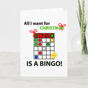 Cartes Pour Fêtes Annuelles BINGO Je veux un bingo pour Noël
