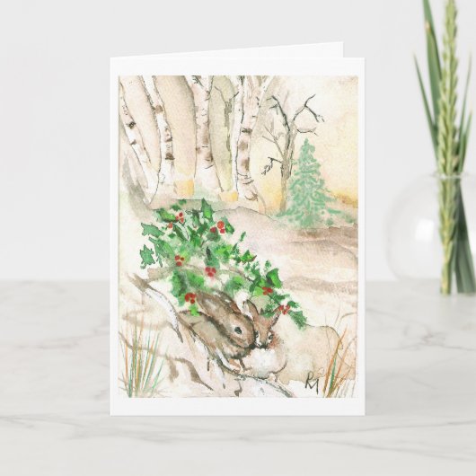 Cartes Pour Fêtes Annuelles Birch Bunnies (Devant)