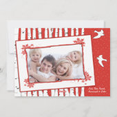 Cartes Pour Fêtes Annuelles Birch Trees & Birds Joyeux Noël (Dos)