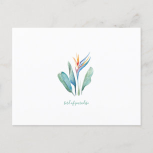 Cartes Pour Fêtes Annuelles Bird of Paradise Tropical Watercolor  Postcard