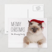Cartes Pour Fêtes Annuelles Birman Cat Père Noël (Devant / Derrière)