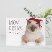 Cartes Pour Fêtes Annuelles Birman Cat Père Noël (Debout devant)
