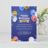 Cartes Pour Fêtes Annuelles Birthday party invite (Debout devant)