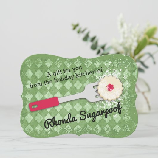 Cartes Pour Fêtes Annuelles biscuit de Noël spatule sucre en poudre cuisson (Debout devant)