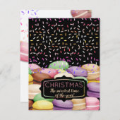 Cartes Pour Fêtes Annuelles biscuit macaron de Noël saupoudrant à partir de (Devant / Derrière)