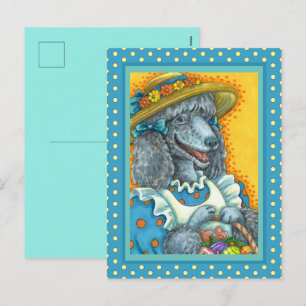 CARTES POUR FÊTES ANNUELLES BISCUITS DE CHIENS ET BASSIN D'OEUFS DE PÂQUES, PO