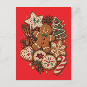 Cartes Pour Fêtes Annuelles Biscuits de Noël au gingembre vintage & Fêtes de f