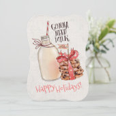 Cartes Pour Fêtes Annuelles biscuits de Noël au lait cuits dans la cuisine de (Debout devant)