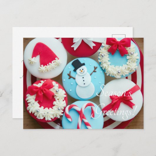 Cartes Pour Fêtes Annuelles biscuits de Noël bonhomme de neige (Devant / Derrière)