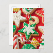Cartes Pour Fêtes Annuelles biscuits de Noël glacés (Devant / Derrière)