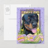 Cartes Pour Fêtes Annuelles Biscuits d'oeuf de pâques - rottweiler - Harley (Devant / Derrière)