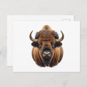 Cartes Pour Fêtes Annuelles Bison / Buffalo (Devant / Derrière)