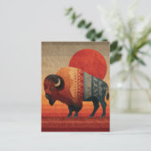 Cartes Pour Fêtes Annuelles Bison stylisé avec Motifs amérindiens (Debout devant)