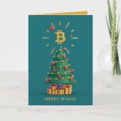 Cartes Pour Fêtes Annuelles Bitcoin Joyeux Bitmas Cryptomonnaie Noël (Devant)