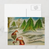 Cartes Pour Fêtes Annuelles Bizarre peinture père Noël (Devant / Derrière)