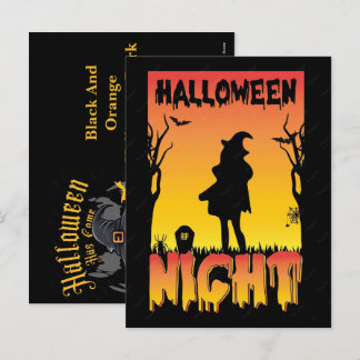 Cartes Pour Fêtes Annuelles Black And Orange Halloween Dark Fantasy 2026