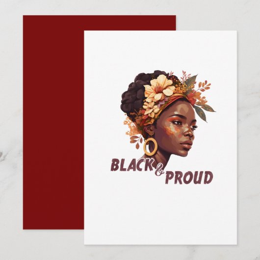 Cartes Pour Fêtes Annuelles Black and proud (Devant / Derrière)