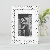 Cartes Pour Fêtes Annuelles Black and White Heart Pattern Valentine's Day (Debout devant)