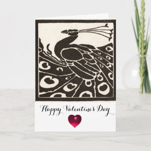 CARTES POUR FÊTES ANNUELLES BLACK AND WHITE PEACOCK