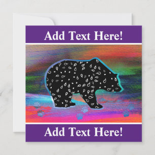 Cartes Pour Fêtes Annuelles Black Bear Spirit Northern Light Colors Holiday Ca