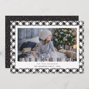 Cartes Pour Fêtes Annuelles Black Believe In the Magic Photo Christmas Cards