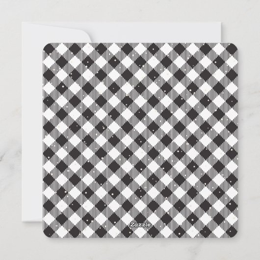 Cartes Pour Fêtes Annuelles Black Buffalo Plaid Neige Classique Élégant (Dos)