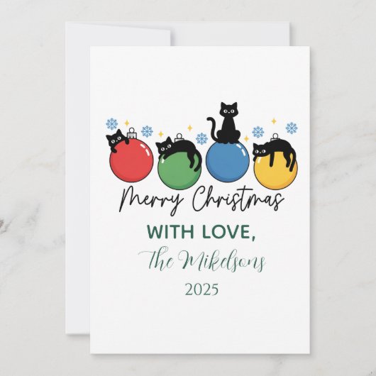 Cartes Pour Fêtes Annuelles Black Cat Christmas (Devant)