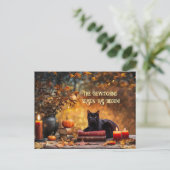 Cartes Pour Fêtes Annuelles Black Cat Magic Books Bewitter Halloween (Debout devant)
