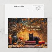 Cartes Pour Fêtes Annuelles Black Cat Magic Books Bewitter Halloween (Devant / Derrière)